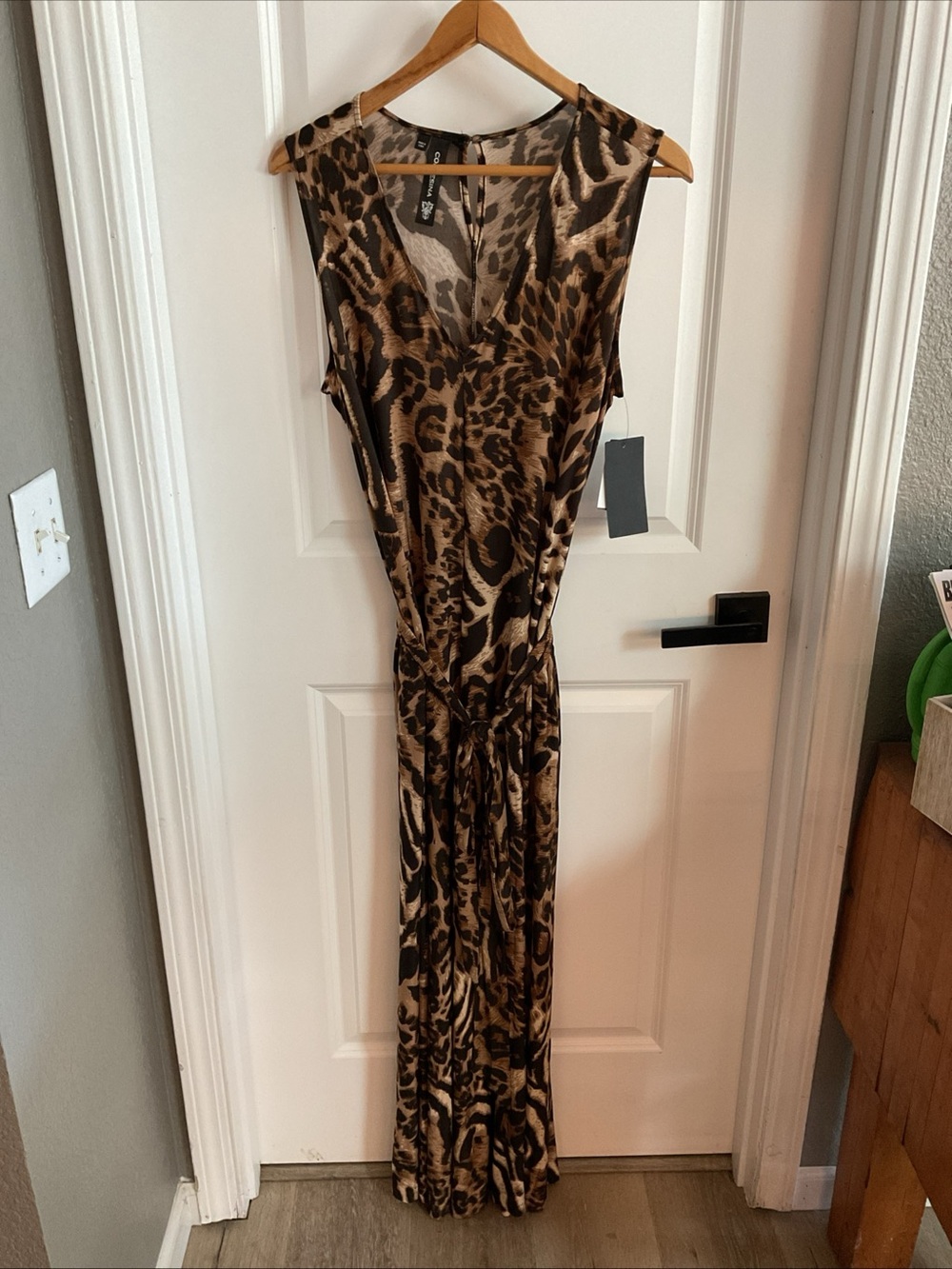 Coldesina - Wide Leg Jumpsuit in Brown Leopard Print - , Sleeveless - Ladies XL